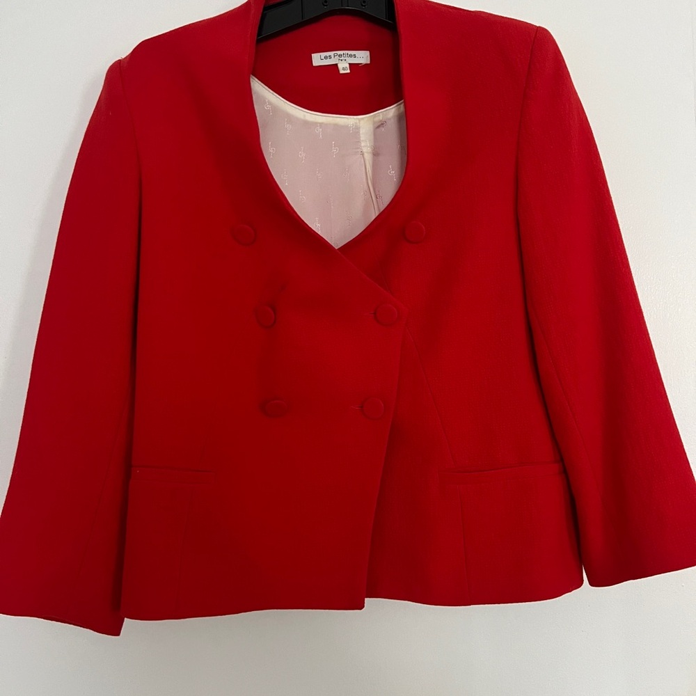 Les Petites Red Double-Breasted Blazer
